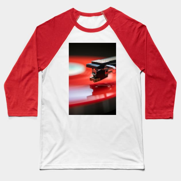 Red Vinyl Baseball T-Shirt by David Lichtneker